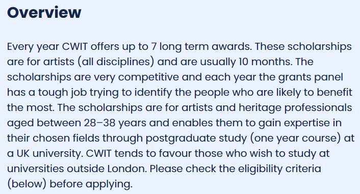 Charles Wallace India Trust Scholarships (CWIT)