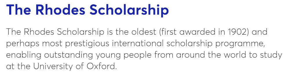Rhodes Scholarship
