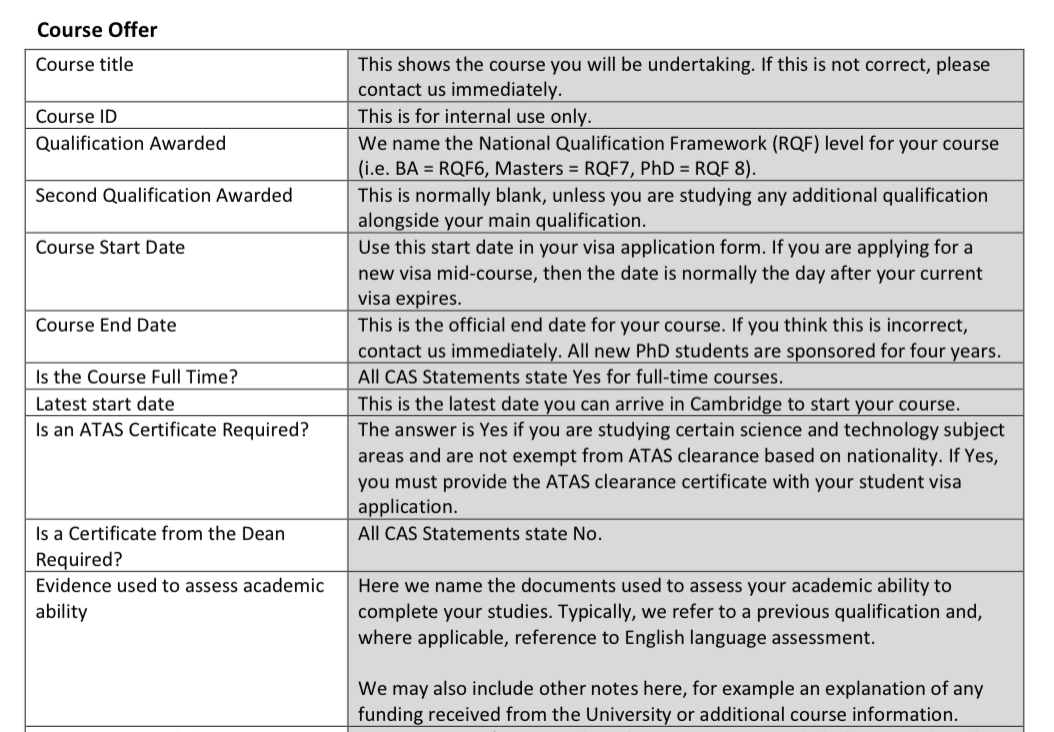 Course offer