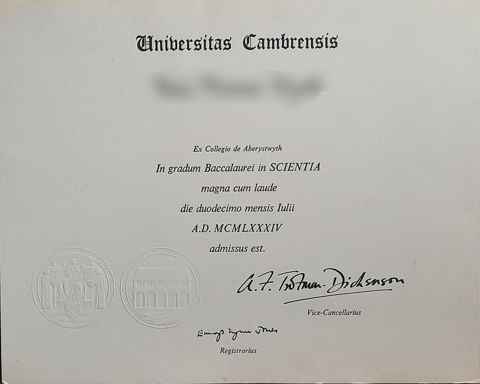 A degree issued by the University of Wales mentioning ‘magna cum laude