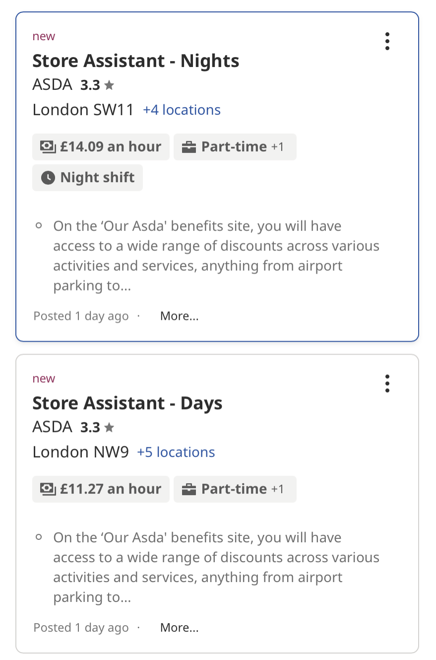 Work at a supermarket 