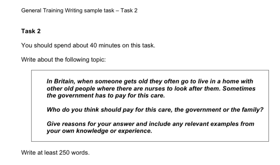 Writing difference between academic and general IELTS 