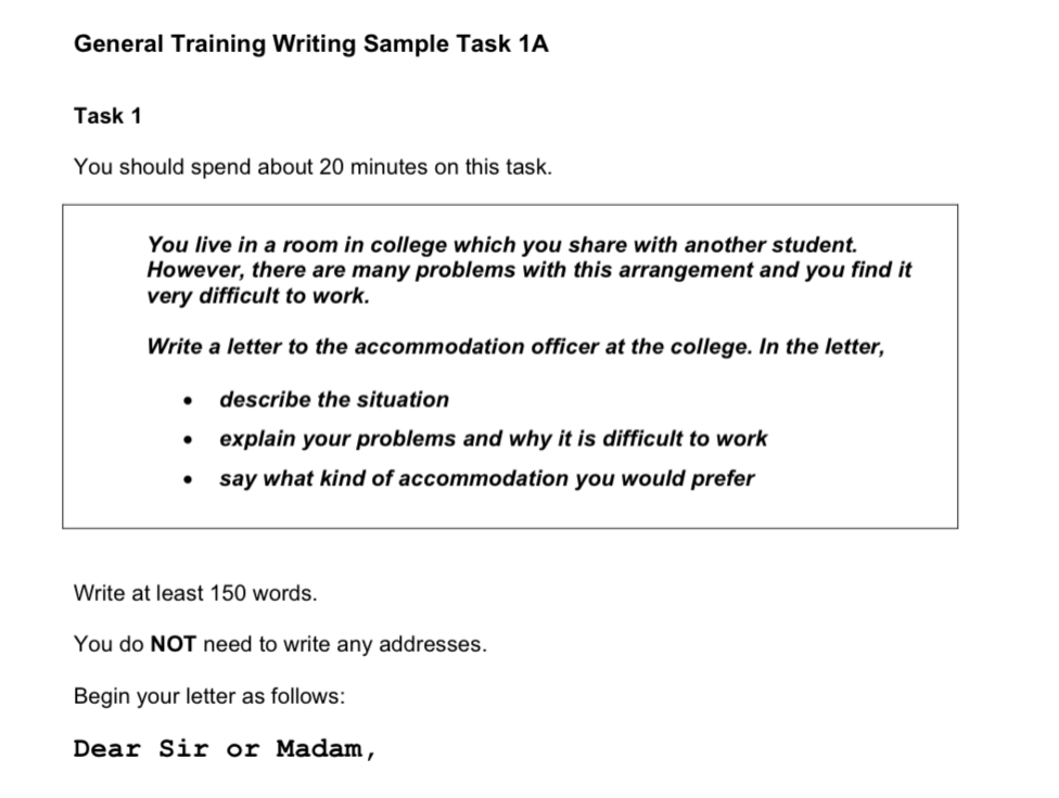 Writing difference between academic and general IELTS 
