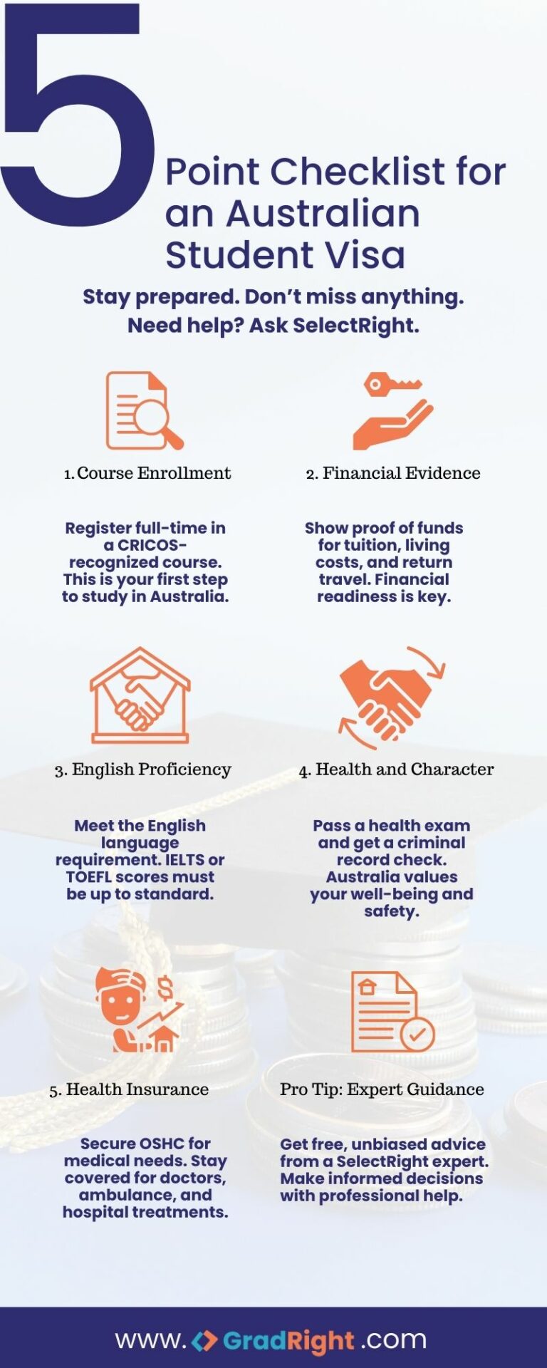 5 point checklist for an australian student visa
