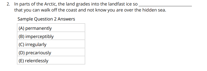 GRE Exam Sample question