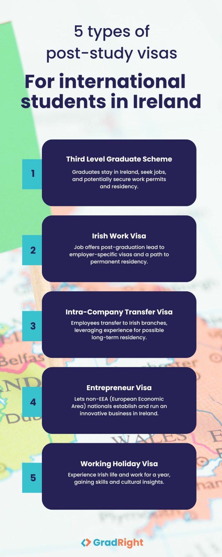 5 types of post study visas for international students in ireland