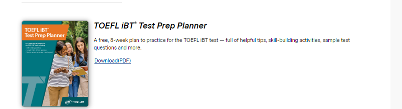 TOEFL IBT Test Pre Planner