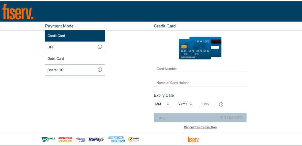 Pay Registration fees for GRE Exam