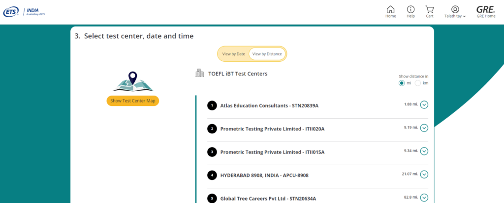 TOEFL IBT Test Centers
