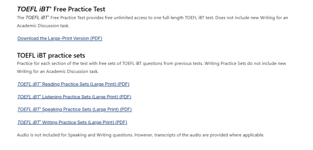 Free mock and test samples