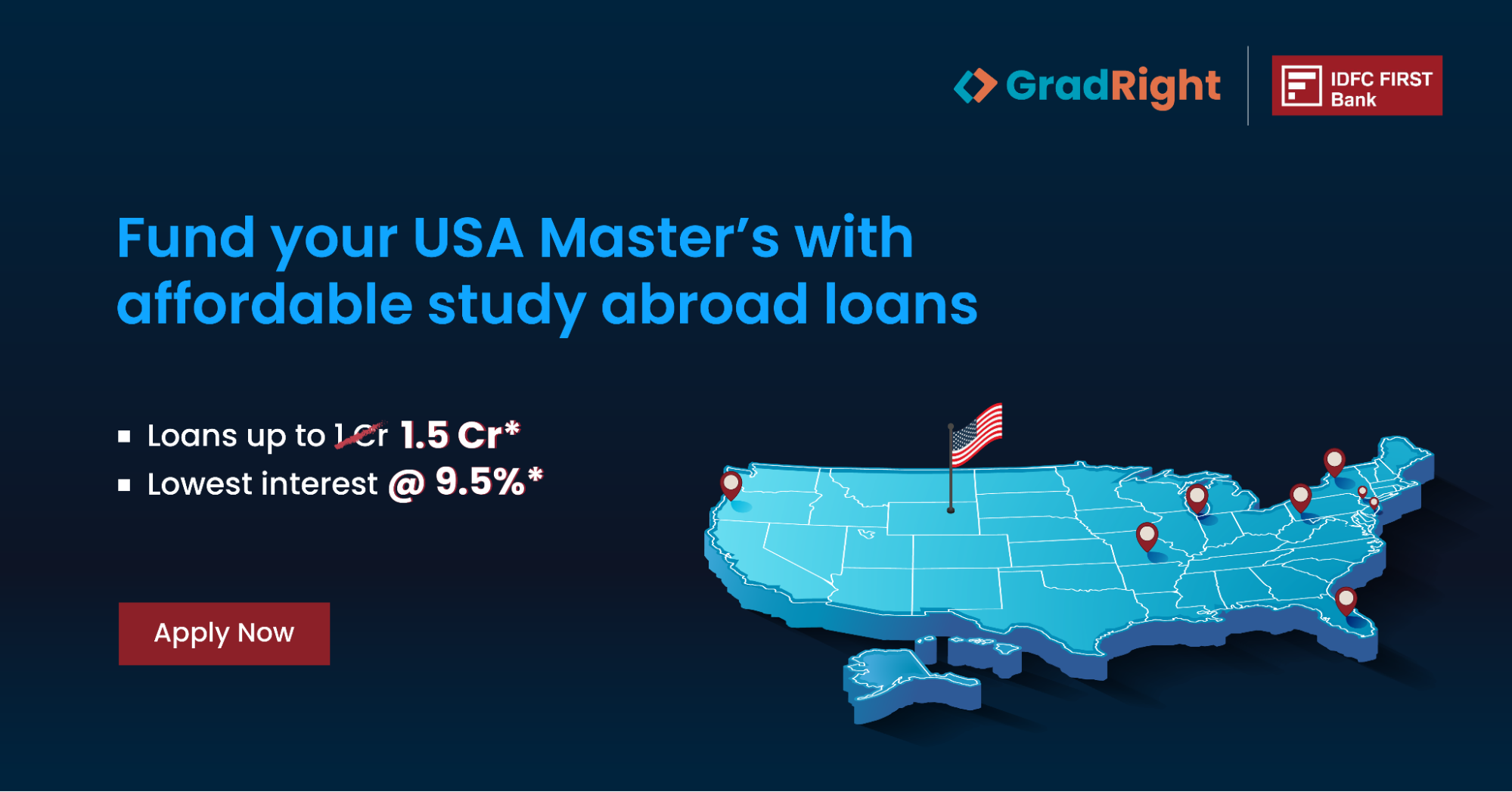 USA Mater's Study abroad loan Gradright
