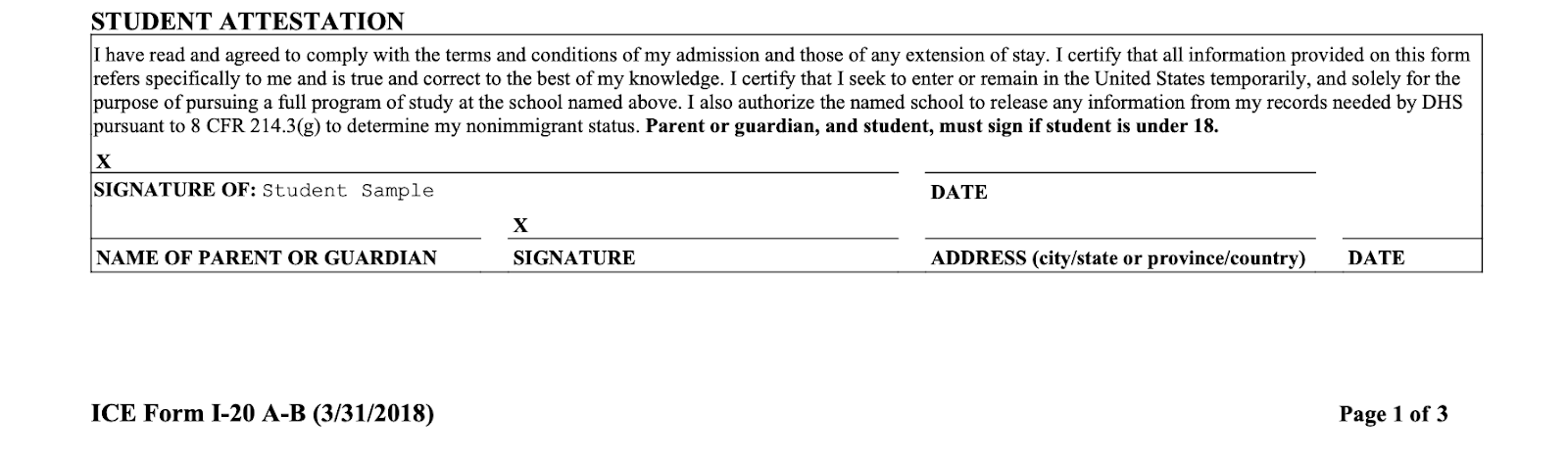 I-20 form