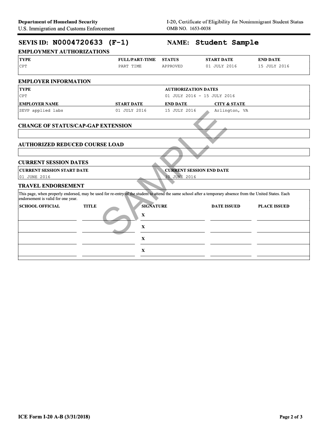 I-20 Form