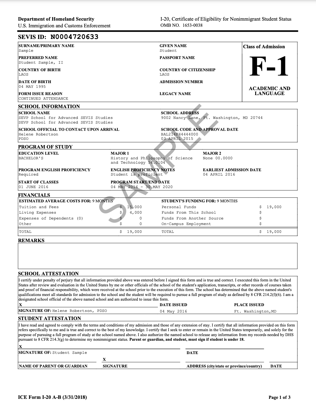 I-20 Form