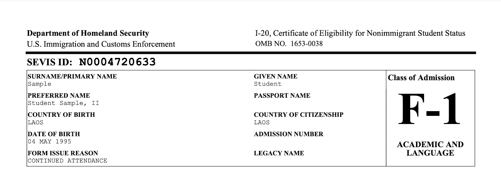 I-20 form