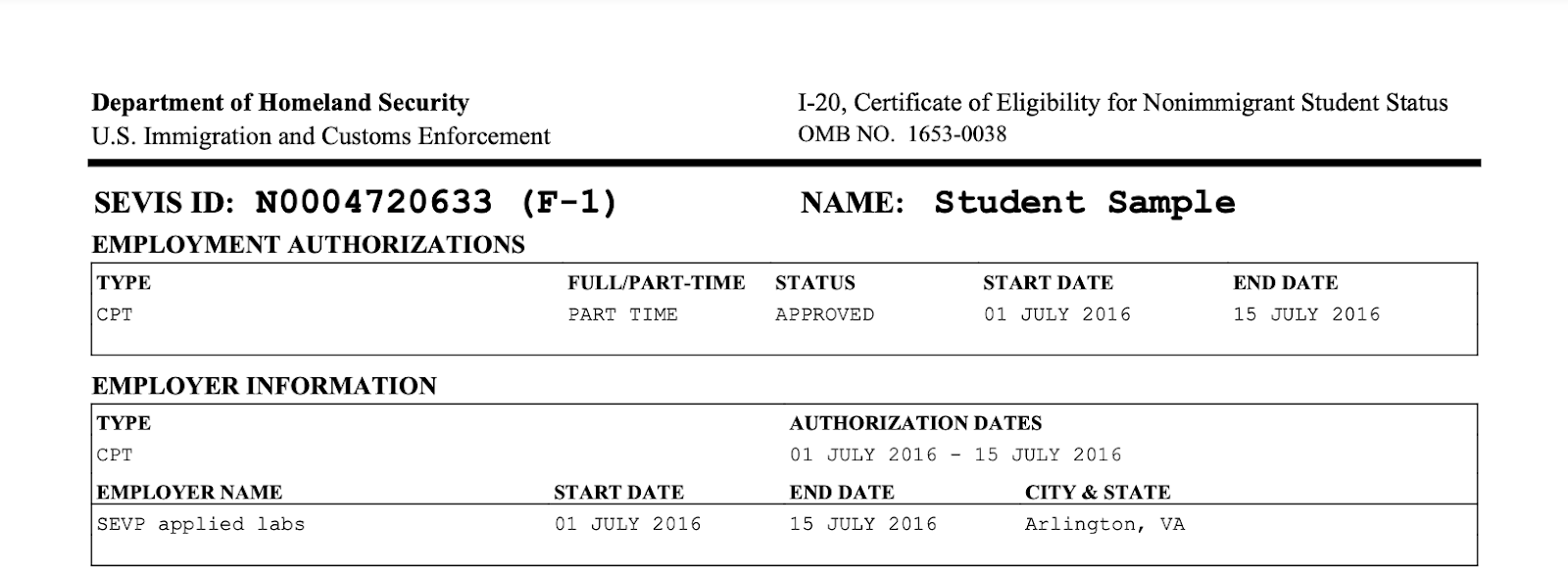 I-20 Form