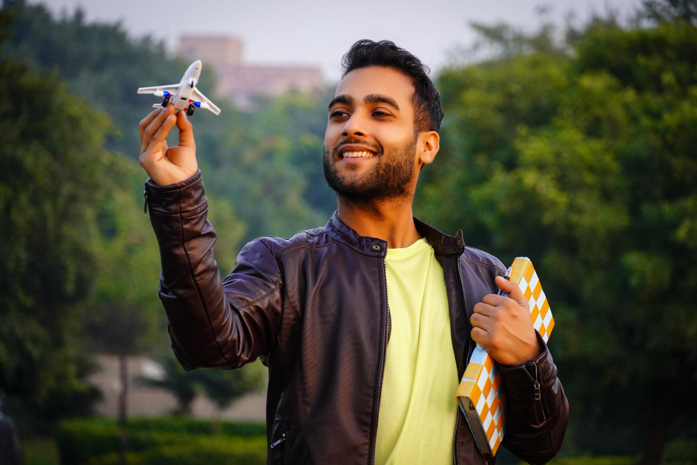 International student preparing travel documents before flying back to the United States for winter semester