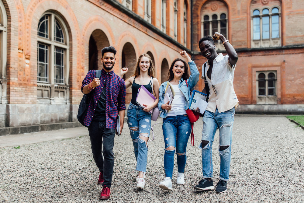 Indian students walking near University College London as enrolments rise for the 2026 intake