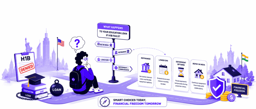 What happens to an education loan if H1B fails