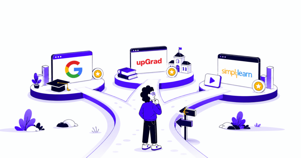 google vs upgrad vs simplilearn digital marketing