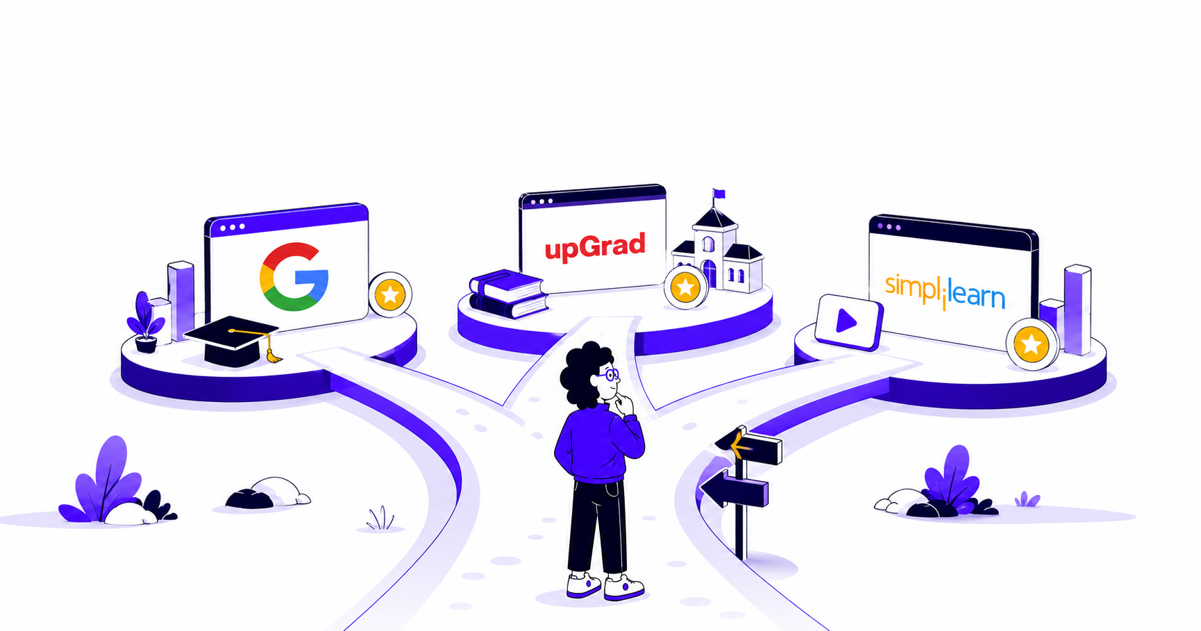 google vs upgrad vs simplilearn digital marketing