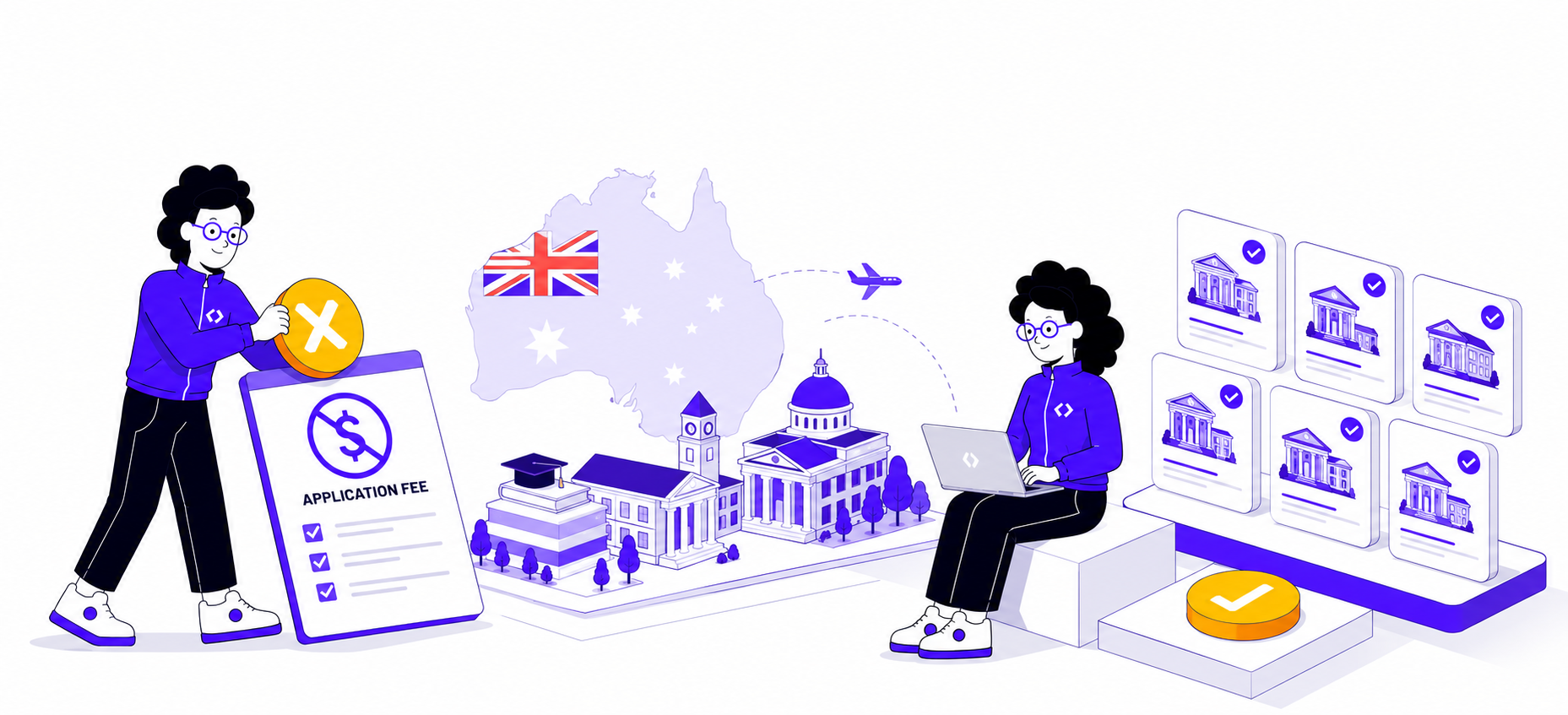 australian university without application fee